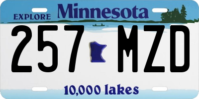 MN license plate 257MZD
