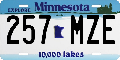 MN license plate 257MZE