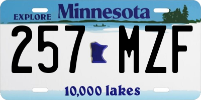 MN license plate 257MZF