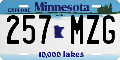 MN license plate 257MZG