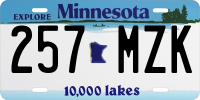 MN license plate 257MZK