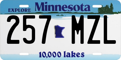 MN license plate 257MZL