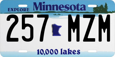 MN license plate 257MZM