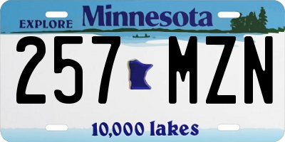 MN license plate 257MZN