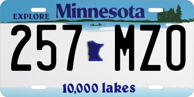 MN license plate 257MZO