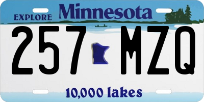 MN license plate 257MZQ