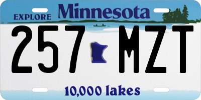 MN license plate 257MZT