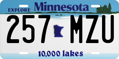 MN license plate 257MZU