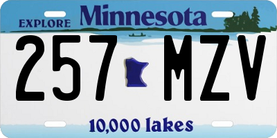MN license plate 257MZV