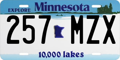 MN license plate 257MZX
