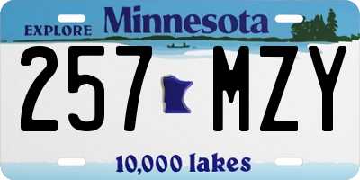 MN license plate 257MZY