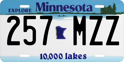 MN license plate 257MZZ