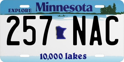 MN license plate 257NAC