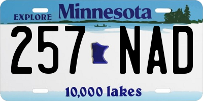 MN license plate 257NAD