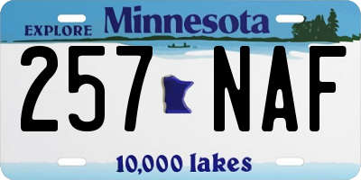 MN license plate 257NAF