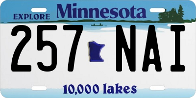 MN license plate 257NAI