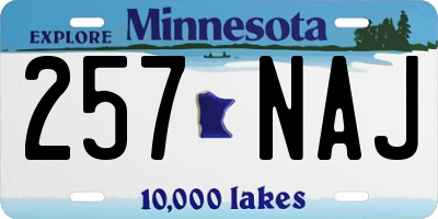 MN license plate 257NAJ