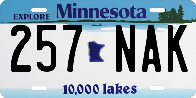 MN license plate 257NAK