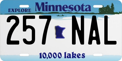 MN license plate 257NAL