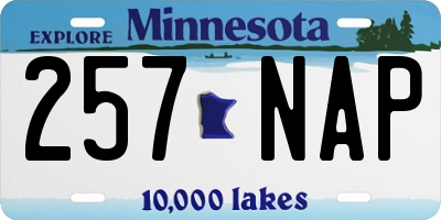 MN license plate 257NAP