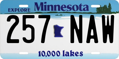 MN license plate 257NAW