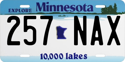 MN license plate 257NAX