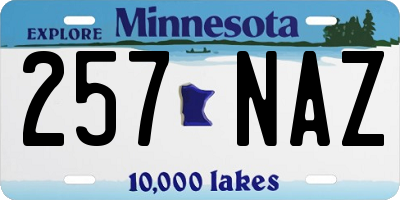 MN license plate 257NAZ