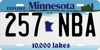 MN license plate 257NBA