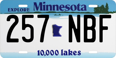 MN license plate 257NBF