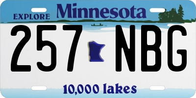 MN license plate 257NBG