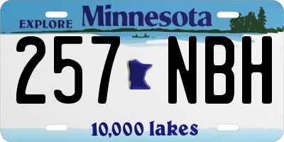 MN license plate 257NBH