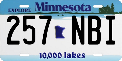 MN license plate 257NBI