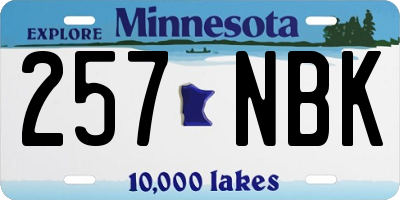 MN license plate 257NBK