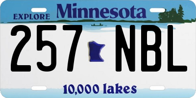 MN license plate 257NBL