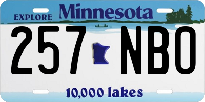 MN license plate 257NBO