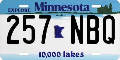 MN license plate 257NBQ