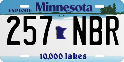 MN license plate 257NBR