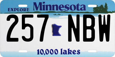 MN license plate 257NBW