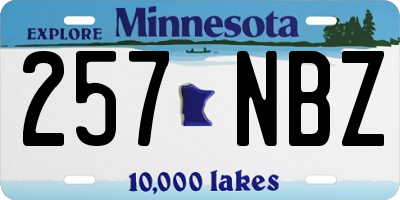 MN license plate 257NBZ