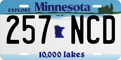 MN license plate 257NCD