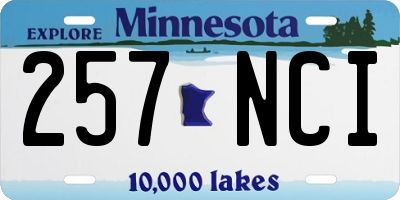 MN license plate 257NCI