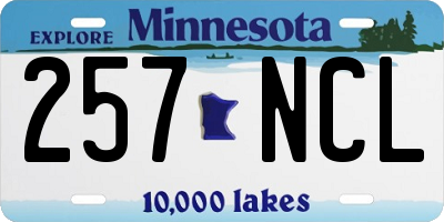 MN license plate 257NCL
