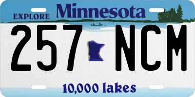 MN license plate 257NCM