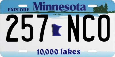 MN license plate 257NCO