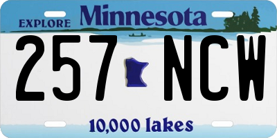 MN license plate 257NCW