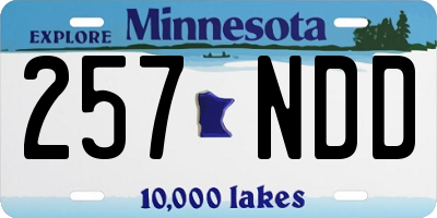 MN license plate 257NDD