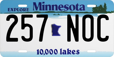 MN license plate 257NOC
