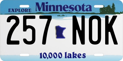 MN license plate 257NOK