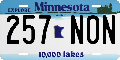 MN license plate 257NON