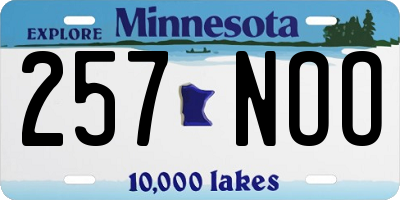 MN license plate 257NOO
